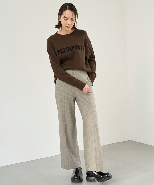ニット セーター 「洗える」スポンジニット ロゴジャガード レディース UNFILO ニット セーター 「洗える」スポンジニット ロゴ