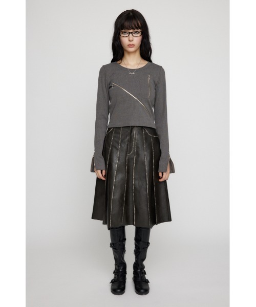 FAUX LEATHER PLEATS スカート（スカート）｜LAGUA GEM
