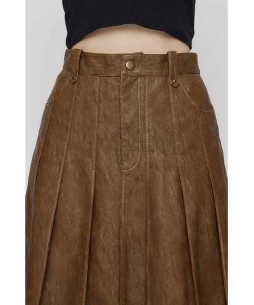 LAGUA GEM FAUX LEATHER PLEATS スカート LAGUA GEM スカート FAUX LEATHER PLEATS : ZOZOTOWN Yahoo!店