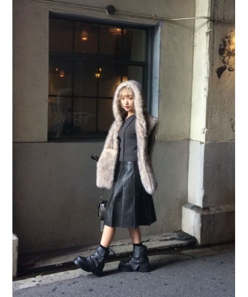 LAGUA GEM スカート FAUX LEATHER PLEATS : ZOZOTOWN Yahoo!店