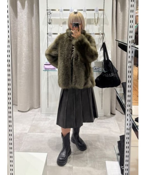 LAGUA GEM スカート FAUX LEATHER PLEATS : ZOZOTOWN Yahoo!店