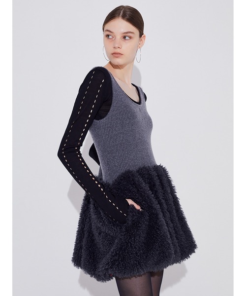 SORIN（ソリン） ベスト ジレ Wool Rib Fur Balloon Knit Vest