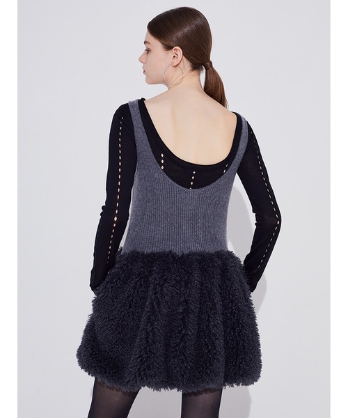SORIN（ソリン） ベスト ジレ Wool Rib Fur Balloon Knit Vest