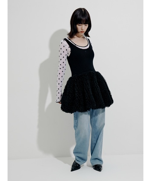 SORIN（ソリン） ベスト ジレ Wool Rib Fur Balloon Knit Vest