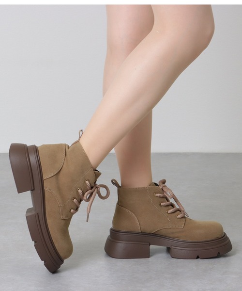 Lace Ladies（レースレディース） ブーツ スエード調 厚底 レース