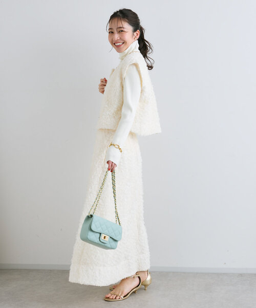 La boutique Bonbon スカート 「セットアップ可」お花フェザー