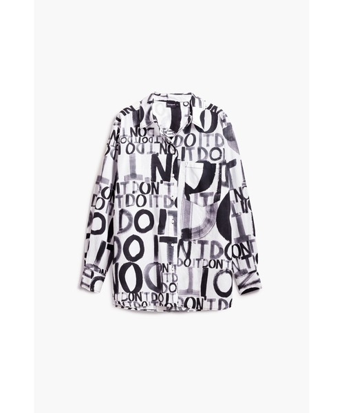 Desigual ブラウス シャツ 「Don't」タイポグラフィープリント