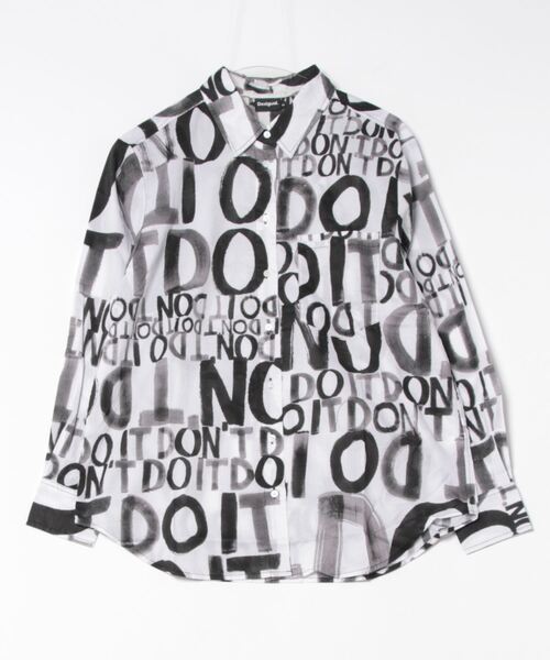 Desigual ブラウス シャツ 「Don't」タイポグラフィープリント