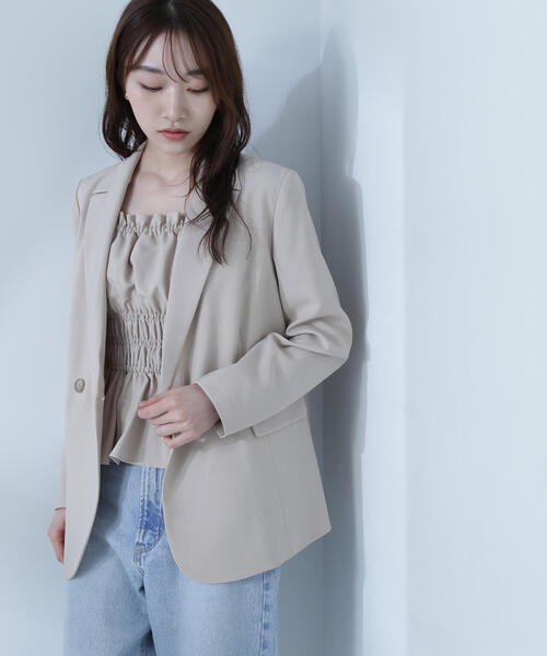 NATURAL BEAUTY BASIC ジャケット テーラードジャケット シアー