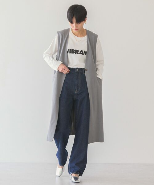 AMERICAN HOLIC ベスト ジレ Vネックロングジレ レディース