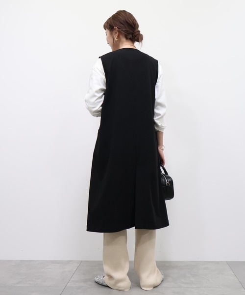 AMERICAN HOLIC ベスト ジレ Vネックロングジレ レディース