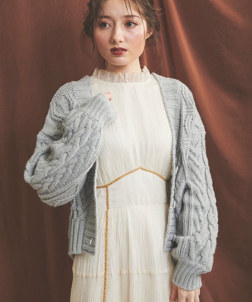 「NOELA」 ニットカーディガン FREE ベージュ レディース_画像3