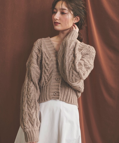 「NOELA」 ニットカーディガン FREE ベージュ レディース_画像9