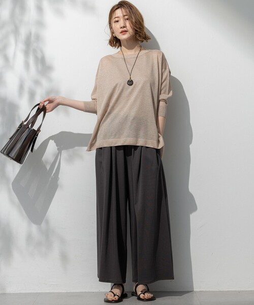 23区 キャミソール 「洗える」シャイニーシアー ニット