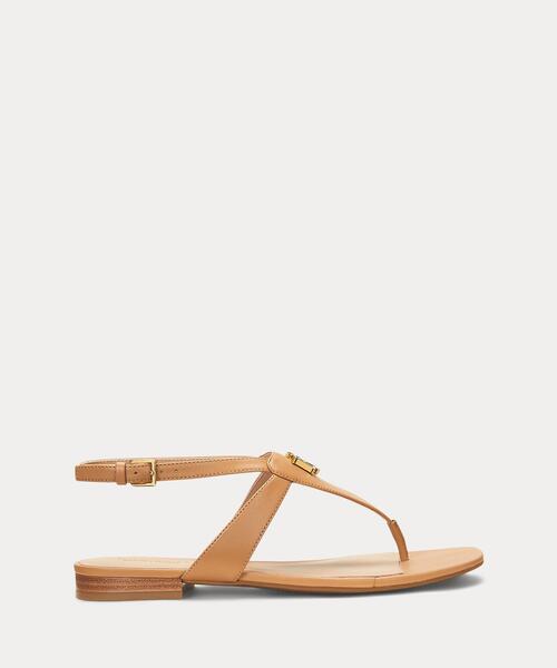 LAUREN RALPH LAUREN ナッパ レザーサンダル LAUREN RALPH サンダル Everley ナッパ レザー レディース