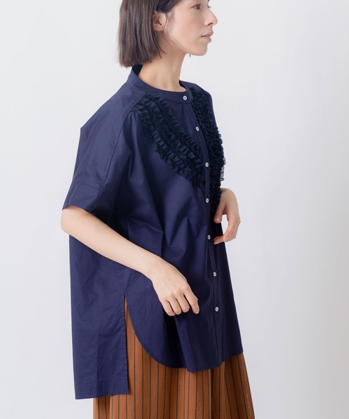 ブラウス シャツ 「KELEN / ケレン」 フリルデザインブラウス RIFFUL レディースの画像