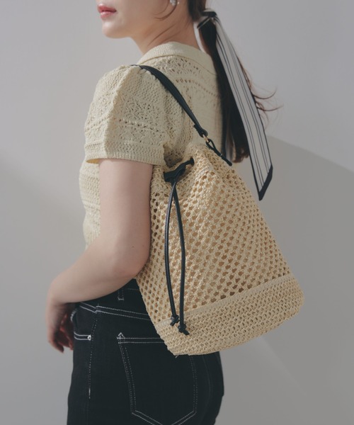 デコンストラクテッドデザイン クロシェ かごバッグ デコンストラクテッドデザイン クロシェ かごバッグ (PRADA/かご