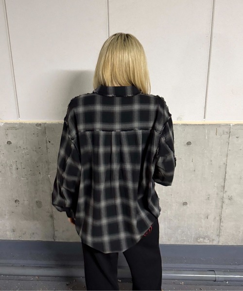 RE. ストリートチェックシャツ ストリートファッション オーバーサイズチェック柄シャツ