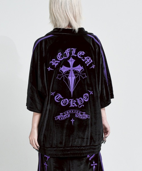 REFLEM ジャージ 「REFLEM/レフレム」クロス刺繍ベロアトラック