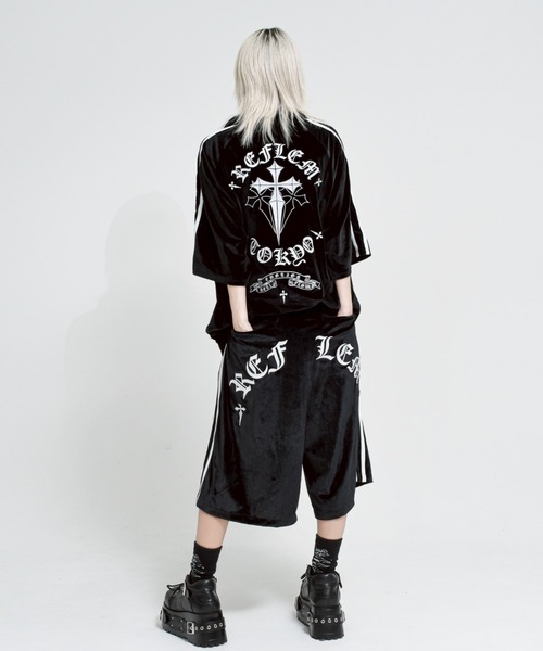 REFLEM ジャージ 「REFLEM/レフレム」クロス刺繍ベロアトラック