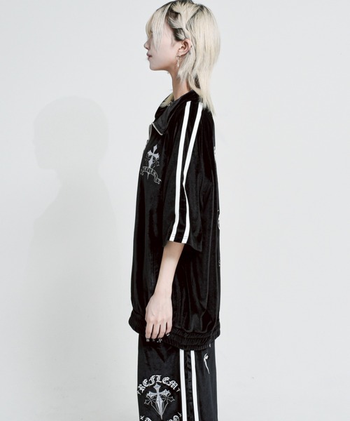 REFLEM ジャージ 「REFLEM/レフレム」クロス刺繍ベロアトラック