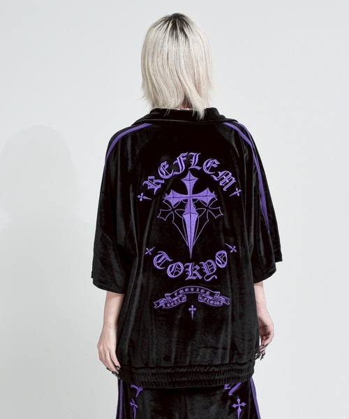 REFLEM ジャージ 「REFLEM/レフレム」クロス刺繍ベロアトラック