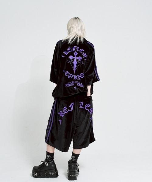 REFLEM ジャージ 「REFLEM/レフレム」クロス刺繍ベロアトラック