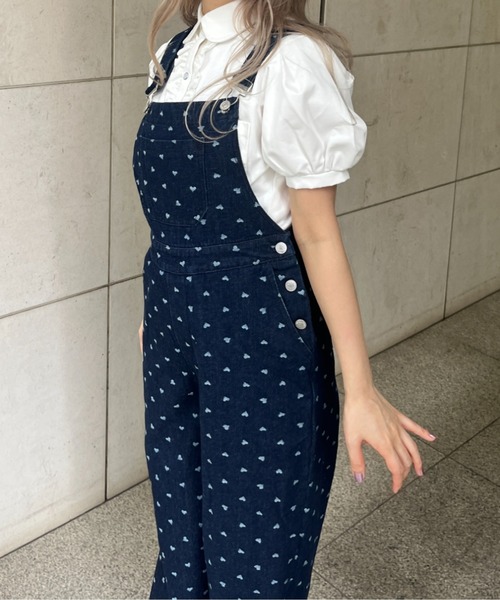 girls society ハートサロペット MORE self LOVE サロペット オーバーオール ハートオーバーオール