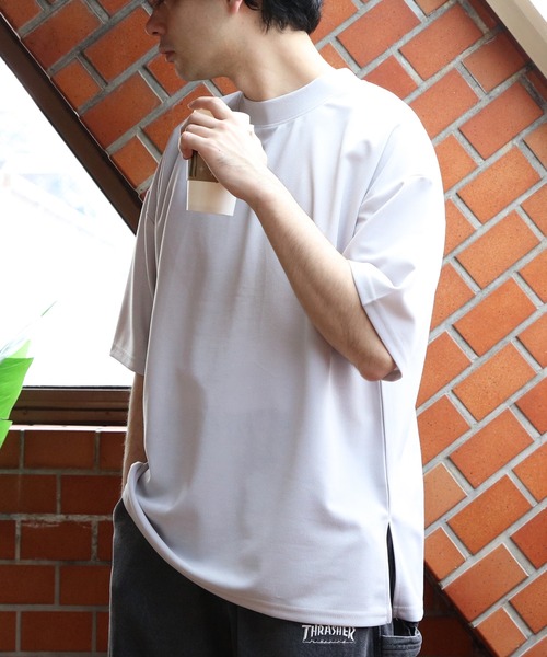 8 tシャツ モックネックワイドシルエットTシャツ メンズ 8 tシャツ モックネックワイドシルエットTシャツ メンズ