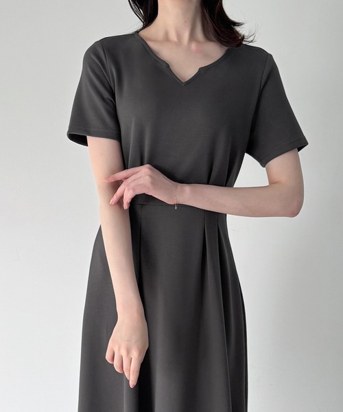 JUNOAH（ジュノア） ワンピース バックレースアップフレアカット