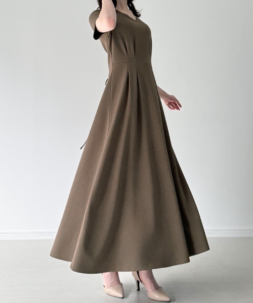 値下げ　新品　JUNOワンピース JUNOAH ワンピース バックレースアップフレアカットワンピース