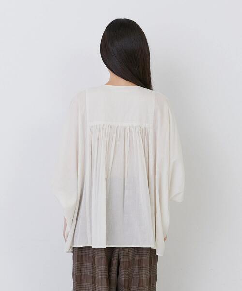 「conges payes ADIEU TRISTESSE」 半袖ブラウス 38 ホワイト レディース conges payes ADIEU TRISTESSE 「conges TRISTESSE」 半袖