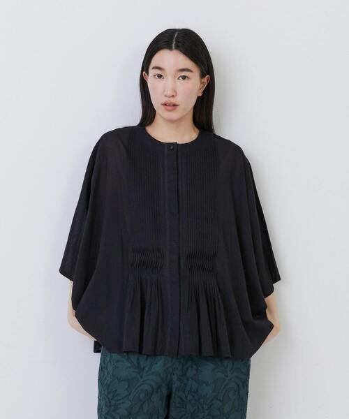 「conges payes ADIEU TRISTESSE」 長袖ブラウス - ブラック レディース conges payes ADIEU TRISTESSE ブラウス シャツ 「FAVE