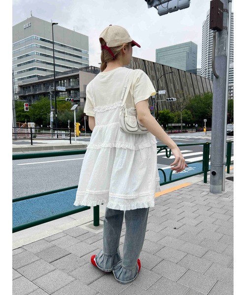 レースフリルミニワンピース♡春夏デートや女子会に最適！シンプルで可愛い USAGI ONLINE限定】ヘムフリルミニワンピース（ミニワンピース