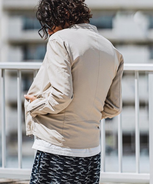 「CAMBIO」 ライダースジャケット L ベージュ メンズ_画像9