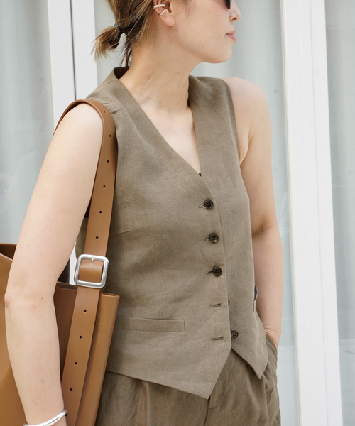 Deuxieme Classe ベスト ジレ *Linen レディース : ZOZOTOWN