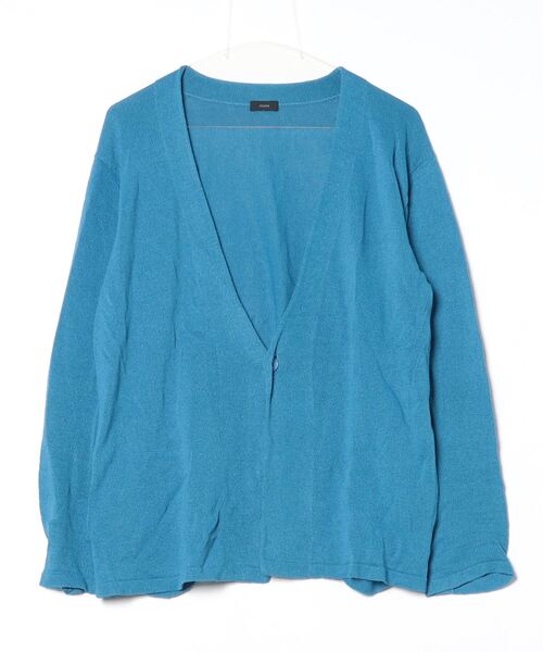 美品　JOSEPH HOMME ニットカーディガン　ショールカラー　厚手　青48 美品 JOSEPH HOMME ニットカーディガン ショールカラー 厚手 青