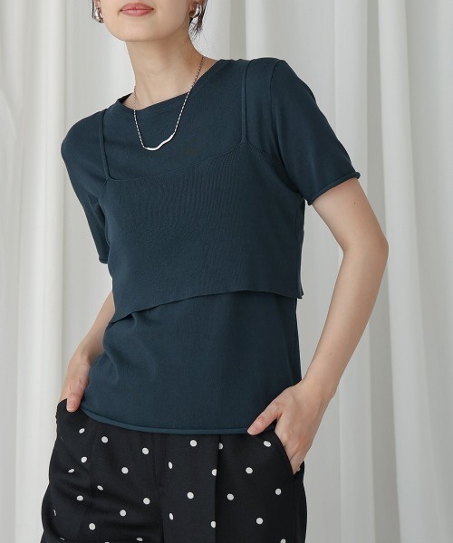 アンサンブル ニットTシャツ＆キャミセット