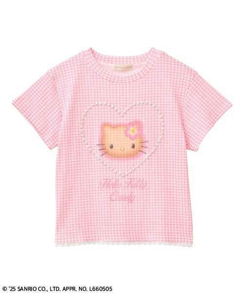 tシャツ 「HELLO KITTY」GINGHAM CHECK BABY Tシャツ レディース