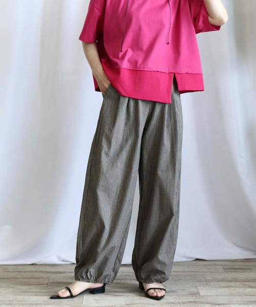 405yoko様確認用です。 BITTOKO パンツ ストライプ織りパンツ レディース : ZOZOTOWN