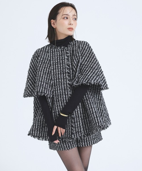 anuans（アニュアンス） ツイードジャケット FREE ホワイト レディース