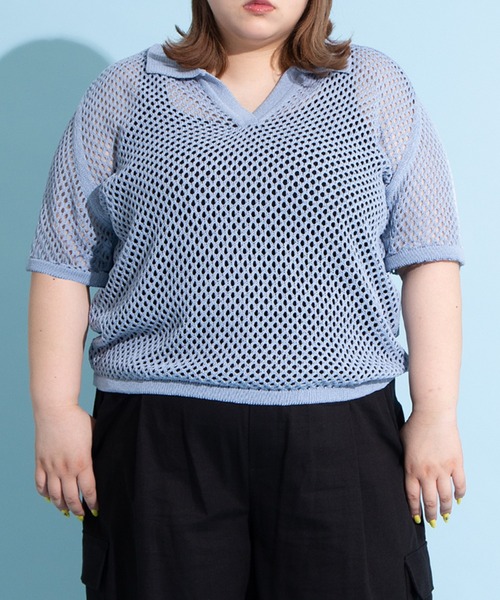 PUNYUS（プニュズ） tシャツ 2ラインメッシュトップス レディース