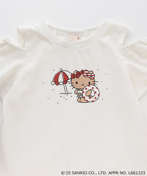 petit main tシャツ 「サンリオキャラクターズ」肩あきグラフィックT 