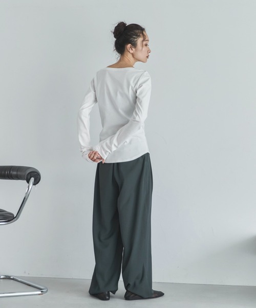 cherry　フライスボートネックカットソー &amp; テーパードワイドパンツ URBAN RESEARCH（アーバンリサーチ）の「『MADE IN JAPAN』 ボート