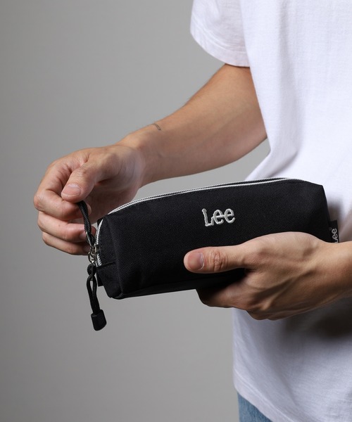 小物 Lee Lee（リー） ポーチ ロゴ ラメ刺繍 Wファスナーペンポーチ メンズ