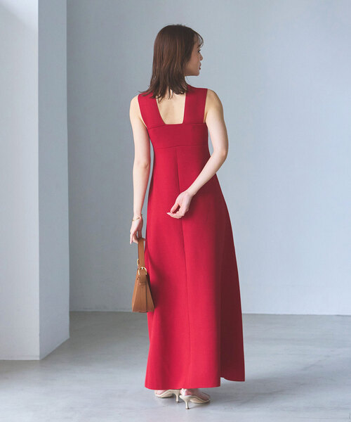 NOBLE（ノーブル） ノースリーブワンピース - レッド レディース