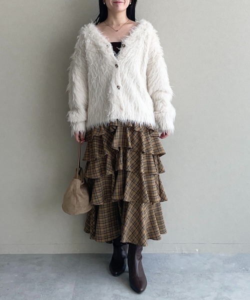mysty woman（ミスティウーマン） スカート フリルチェックティアード
