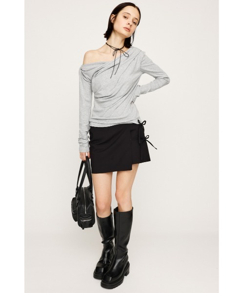 SLY（スライ） スカート GATHER RIBBON WRAP S/SK ギャザー リボン