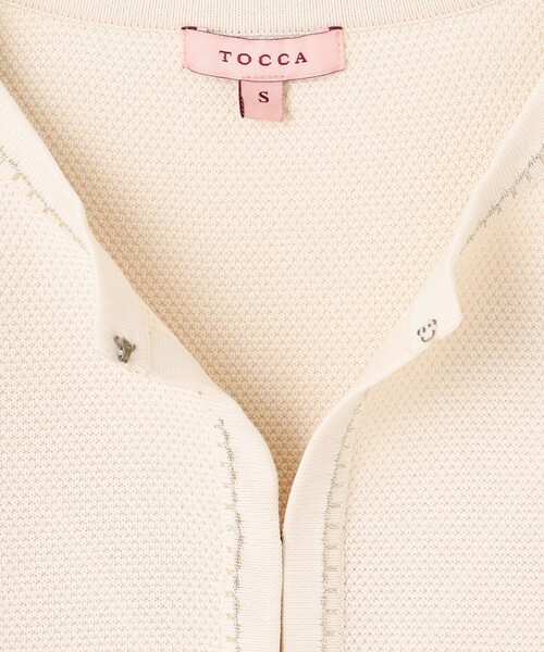 【新品】トッカ NIGHT GROOVEニットジャケット アイボリー系 Sサイズ トッカ TOCCA 【洗える】NIGHT GROOVE ニットジャケット （アイボリー