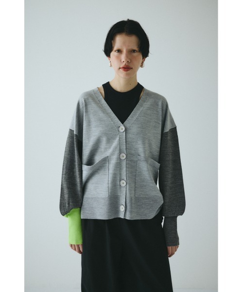 HeRIN.CYE カーディガン Bicolor knit cardigan バイカラーニット